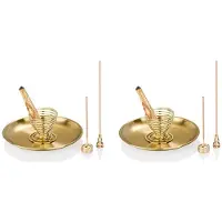 Exogio 8Pcs Burner, Incense Holder for Incense Sticks/Coil Incense/Incense Cones, Brass Ash Catcher for Meditation Yoga Room
