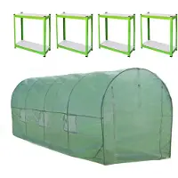 MonsterShop Polytunnel 25mm 6m x 3m med reoler