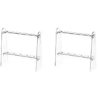ISTOVO 2X Acrylic Champagne Glass Holder Stand 2 Tier Champagne Wall with 10 Slots Champagne Stand Holder for Party Countertop