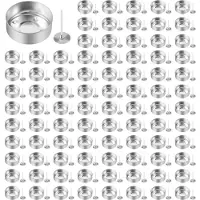 ISTOVO 450Pcs Aluminum Tea Lights Cups, Metal Tea Light Tins with 450 Pcs Candle Wicks Empty Candle for Candle Lovers
