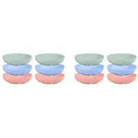 Exogio 12-Pieces Whisker Fatigue Cat Bowl - 5.5 Inch Shallow Cat Food Dish Wide Cat Wet Feeding Bowls, PET Plate for Kittens