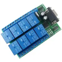 Kepptory 12V 8 CH RS232 Relay Board PC USB UART DB9 Remote Control for PLC Home Garage Door Car Alarm Farm Motor