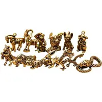 Tlily Chinese Dragon Statue Bronze Figurine Ornaments Antique Copper Animal Miniature Collection Home Decor Crafts