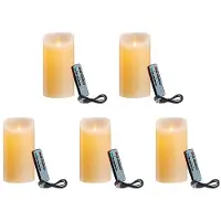 Melitt 5X LED Candles, Flickering Flameless Candles, Rechargeable Candle, Real Wax Candles with Remote Control,12.5cm A