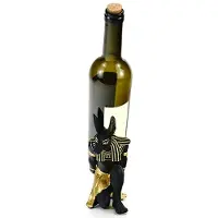 Exogio 2X Resin Anubis God Wine Rack Figurines Modern Egypt Dog Miniatures Statues Animal Interior Home Desk Decor Sculpture