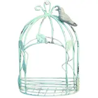 Melitt Vintage Country Wall Hanging Wire Iron Half Bird Cage Flower Pot Garden Decoration Retro Birdcage Storage Rack Pot C