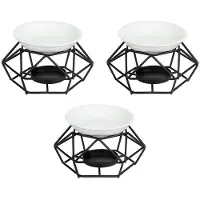 Melitt 3X Delicate Romantic Ceramic Tealight Candle Holder Oil Burner Aroma Diffuser Furnace Home Decoration Stylish Design