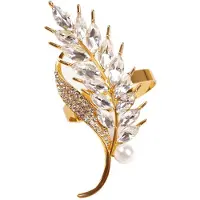 Melitt 6Pcs Hotel Napkin Ring Napkin Holder Wheat Ears Napkin Buckle Christmas Wedding Party Crystal Napkin Circle Table Decor