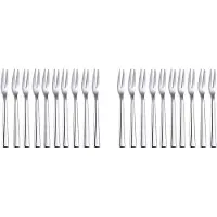 Melitt 20Pcs 304 Stainless Steel Cocktail Dessert Fork Appetizer Snack Cake Fruit Forks Set