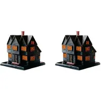 ISTOVO Salems Witch House Incense Burner Massachusetts Witch House for Halloween Christmas Vacation Ornament 2PCS