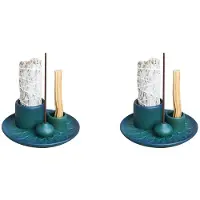 Wella 2X Sticks Holder, Multi-Purpose Handmade Incense Burner for Incense Sticks, Sage Holder for Burning, Ash Catcher Tray