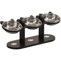 Melitt Elevated Cat Feeder with Adjustable Stainless Steel Bowls for Cats and Small Dogs