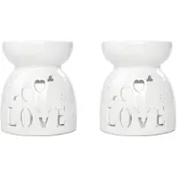 Typecat 2X Ceramic Diffuser Candle Burner Ceramic Burning Essential Oils Diffusers Aromatic Lamp -Love