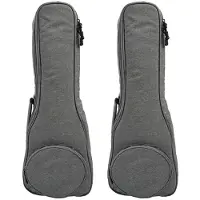 Exogio 2pcs 23 Inch Cotton Ukulele Bag Soft Case Gig Waterproof Oxford Cloth Ukelele Hawaii Four String Guitar Backpack Grey