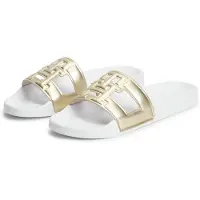 Tommy Hilfiger Pantoletter 'TH Monogram Strap Pool' guld