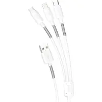Dudao L8s upgrade USB-A to Lightning/USB Micro/USB-C 3-in-1 cable 1.2m hvid