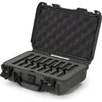 Nanuk 909 case with foam inserts for 8 knives, olive green