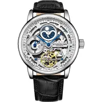 Stührling Original Herreur 3917.1 Legacy Sølvfarvet/Læder Ø43 mm