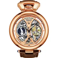 Stührling Original Herreur 3919.3 Legacy Skeletskåret/Læder Ø49 mm