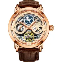 Stührling Herreur 3924.3 Legacy Skeletskåret/Læder Ø46.2
