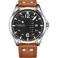 Stührling Herreur 3916.2 Aviator Sort/Læder Ø41 mm