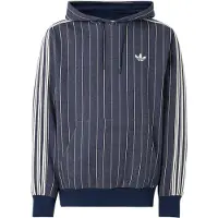 Adidas Sweatshirt 'PINSTRIPES' blå-meleret / hvid