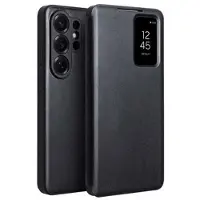 Qialino Samsung Galaxy S26 Ultra Smart View Flip Lædercover - Sort