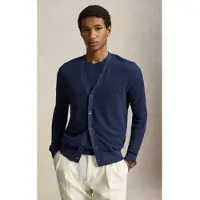 Ralph Lauren Polo Ralph Laurentil mænd. 710B17547001 Afslappet pasform marineblå hør cardigan (XXL), Casual, Linned