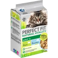 Perfect Fit Natural Vitality Adult 1+ - Økonomipakke: Dybhavsfisk & Kalkun (36 x 50 g)