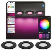Philips Hue Slim indbygningsspot 90 mm Sort - 3-pak