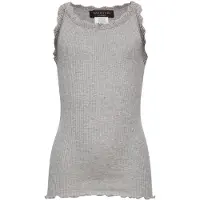 Rosemunde Top - Lang - Silke/Bomuld - Gråmeleret - - 4 år (104) - Tanktop