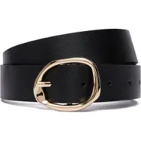 Tommy Hilfiger Bælte 'Sculpted Buckle' guld / sort