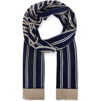 Tommy Hilfiger Sjal 'Logo' beige / mørkeblå / hvid