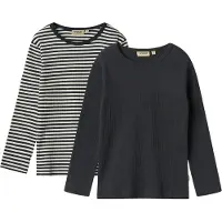Wheat Bluser - Rib - Stig - 2-pak - Navy Rib Stripe - - 3 år (98) - Bluse