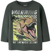 Name it Shirts 'NMMJim Jurassic' brun / grafit / græsgrøn / sølv