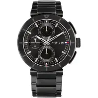 Tommy Hilfiger Herreur 1792119 Lorenzo Sort/Stål Ø44 mm