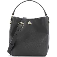 Ralph Lauren Lauren Ralph Laurentil kvinder. 431969365001 Reese lille crossbody-taske i læder, sort (OSFA), Casual