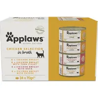 Applaws Multipakke Kyllingebuljong Udvalg Kattefoder 70 G 24 Enheder