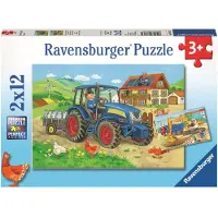Ravensburger Puslespil - 2x12 Brikker - Hard At Work - - OneSize - Puslespil