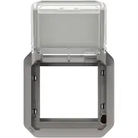 Legrand PLEXO 55 IP55 Mosaic adaptor 2 modul grå, transparent klaplåg