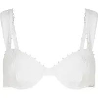 Karl Lagerfeld Bikinioverdel ' Strukturiertes Bikini-Top Perlen und Bügeln ' creme