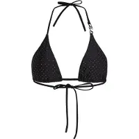 Karl Lagerfeld Bikinioverdel ' Triangel-Bikinitop mit Strasssteinen ' sort