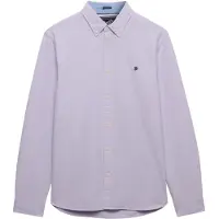 Superdry Superdrytil mænd. M4011100A Preppy Oxford-skjorte i lilla (M), Casual, Bomuld, Lange ærmer