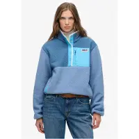 Superdry Superdrytil kvinder. W5012073A Blå Colour Block-fleece-trøje (XL), Casual, Genanvendt polister