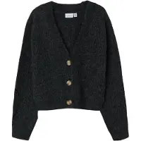 Name it Cardigan - Strik - Noos - NkfHolly - Dark Grey Melange - - 13-14 år (158-164) - Cardigan