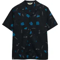 Superdry Superdrytil mænd. M4011137A Skjorte Cabana Print navy (XL), Casual, Bomuld, Korte ærmer, Blå