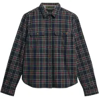 Superdry Superdrytil kvinder. W4010513A Lumberjack navy skjorte (S), Casual, Bomuld, Lange ærmer, Blå
