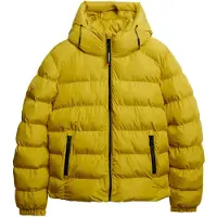 Superdry Superdrytil mænd. M5011905A Quiltet sportsjakke med hætte, gul (XL), Casual, Polyester