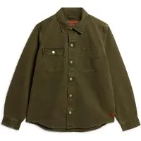 Superdry Superdrytil mænd. M4010826A Overskudsgrøn lærredsovertrøje (XL), Casual, Bomuld, Lange ærmer