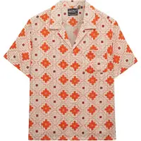 Superdry Superdrytil kvinder. W4010586A Strandskjorte med tryk orange (S), Casual, Bomuld, Korte ærmer